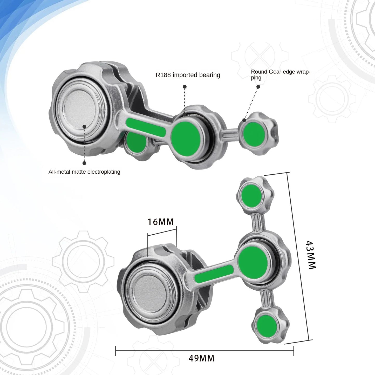 Chaos Double Pendulum Metal Fidget Spinner Luminous Cool Hand Gyroscope Stress Relief Fingertip Toy Kids Gift Stranger Things