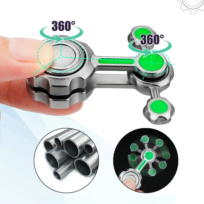 Chaos Double Pendulum Metal Fidget Spinner Luminous Cool Hand Gyroscope Stress Relief Fingertip Toy Kids Gift Stranger Things
